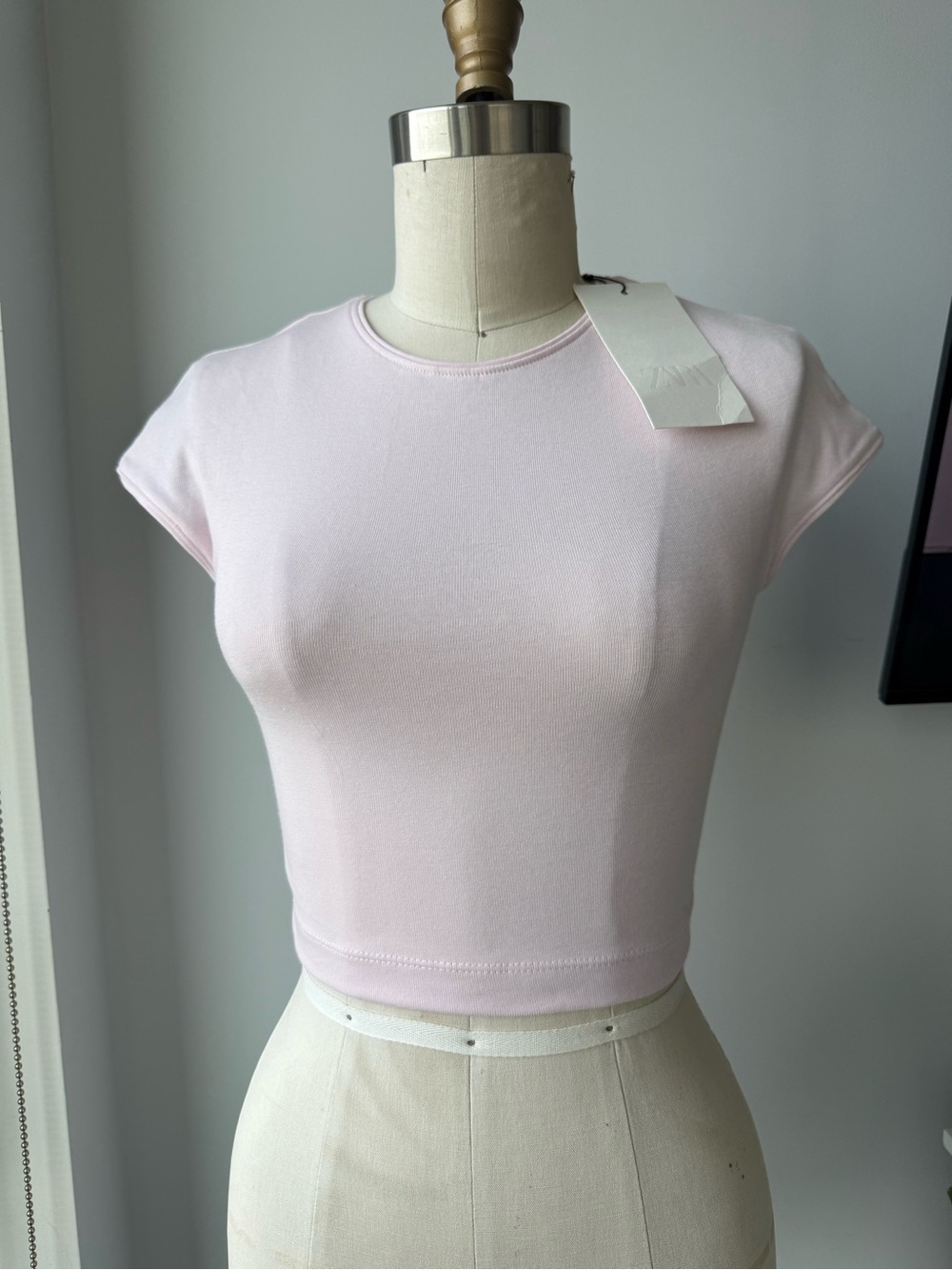 Zara Pink Cap Sleeve Crop Top